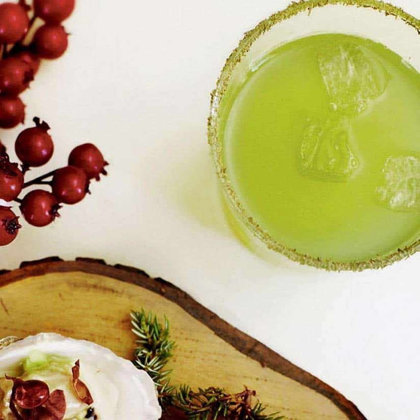 Cocktail gin, concombre et épinette