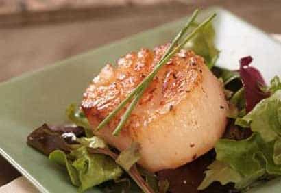 Pétoncles poêlés, sauce à l'estragon