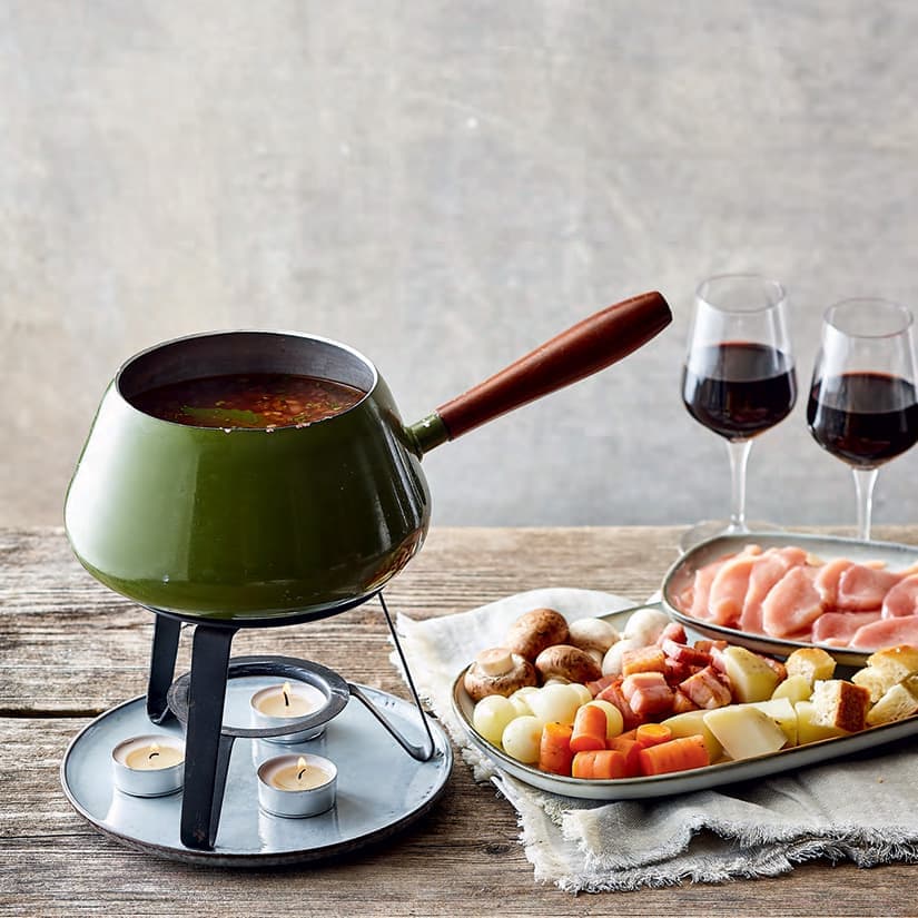 Fondue coq au vin