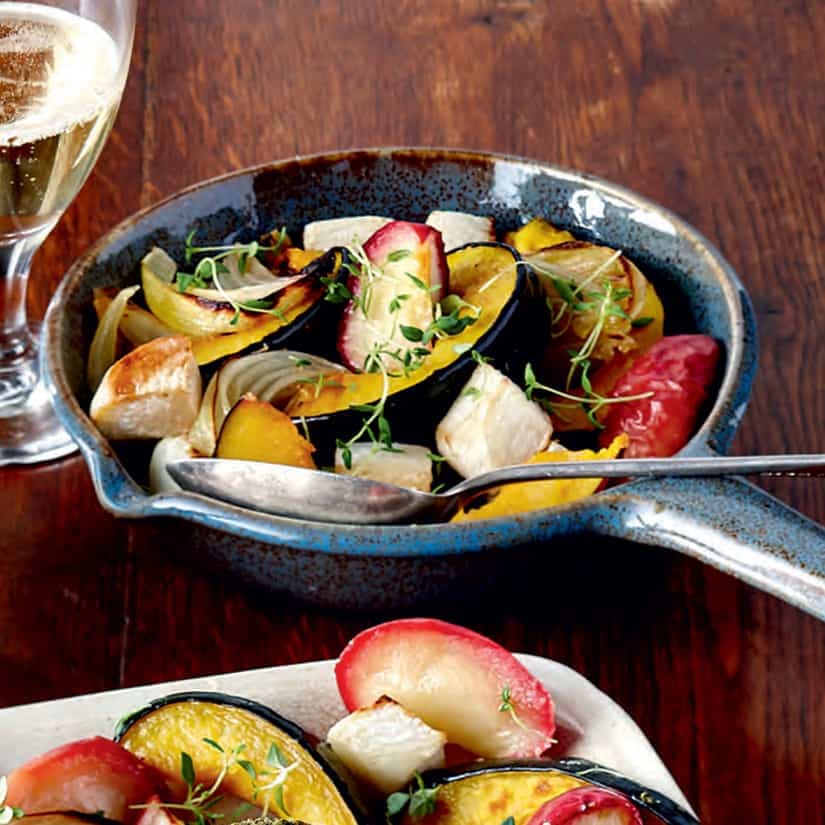 Pommes et légumes rôtis au gingembre et à l'érable