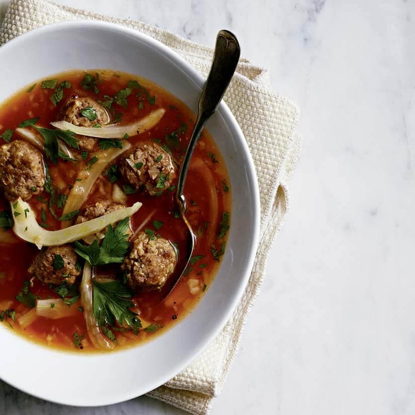 Soupe aux boulettes de boeuf et au fenouil