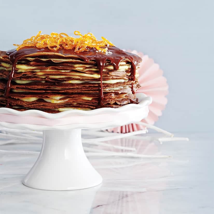 Gâteau de crêpes au chocolat et à l’orange