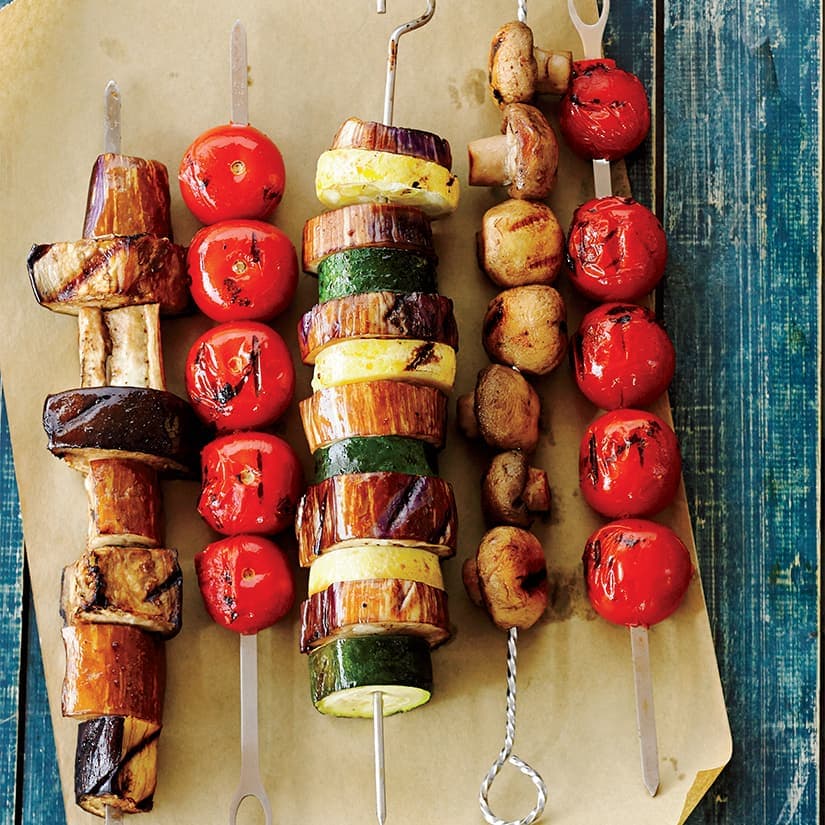 Brochettes de légumes grillés