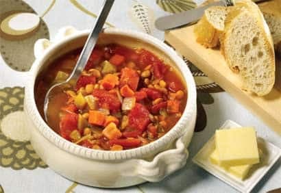 Soupe aux lentilles vertes