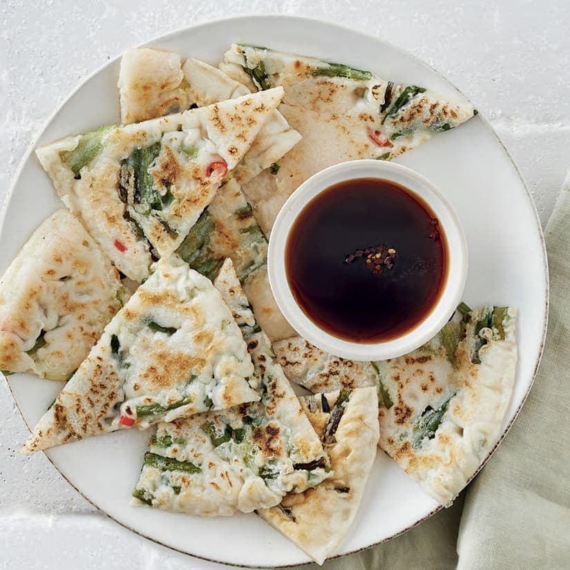 Crêpe aux oignons verts