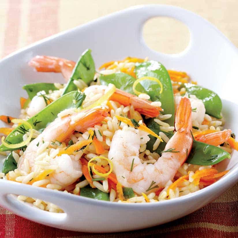 Riz aux crevettes et à l’aneth