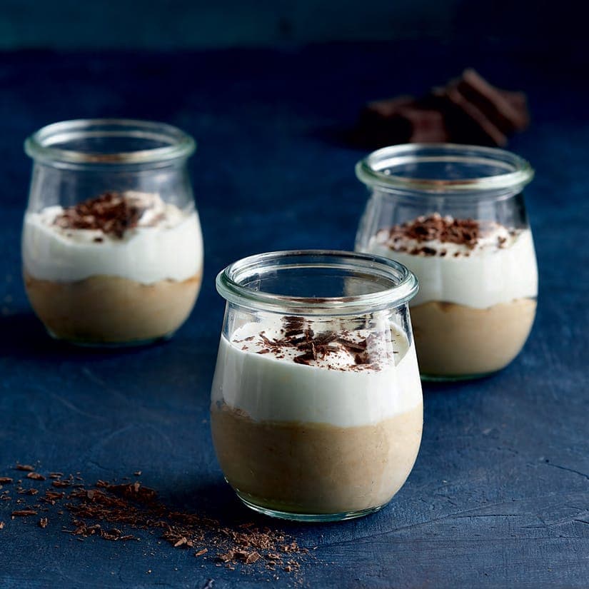 Pots de pouding crémeux au café