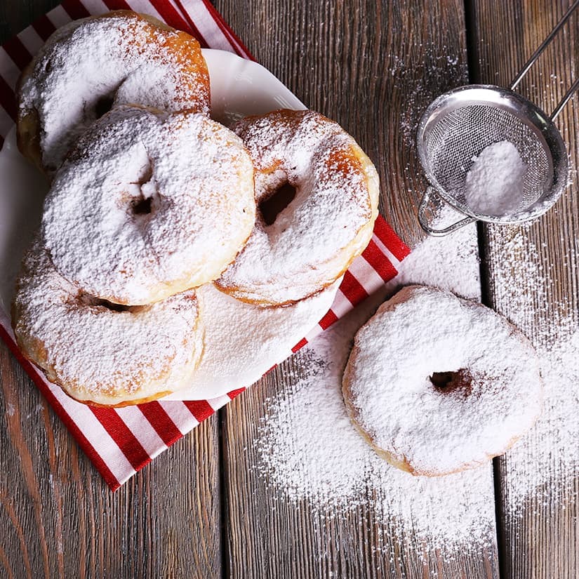 Beignes au sucre glace