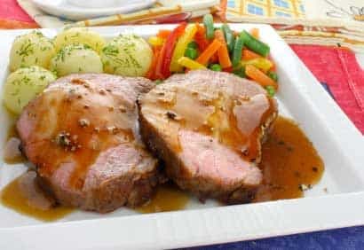 Filet de porc, sauce à l'orange et au gingembre