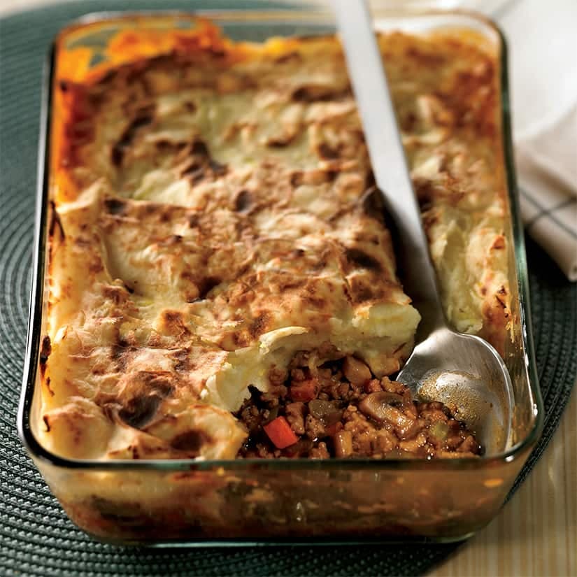 Hachis Parmentier à l'agneau et aux champignons