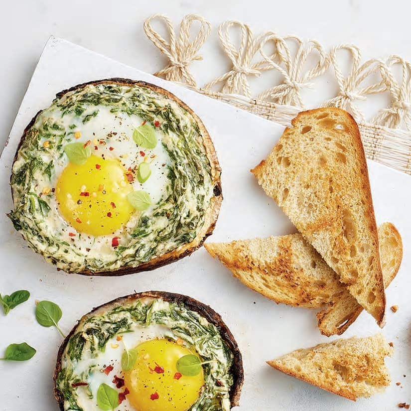 Portobellos farcis œufs-épinards gourmands