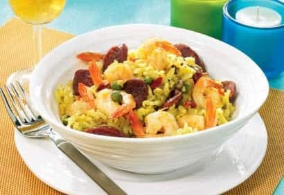 Paëlla aux crevettes piquantes