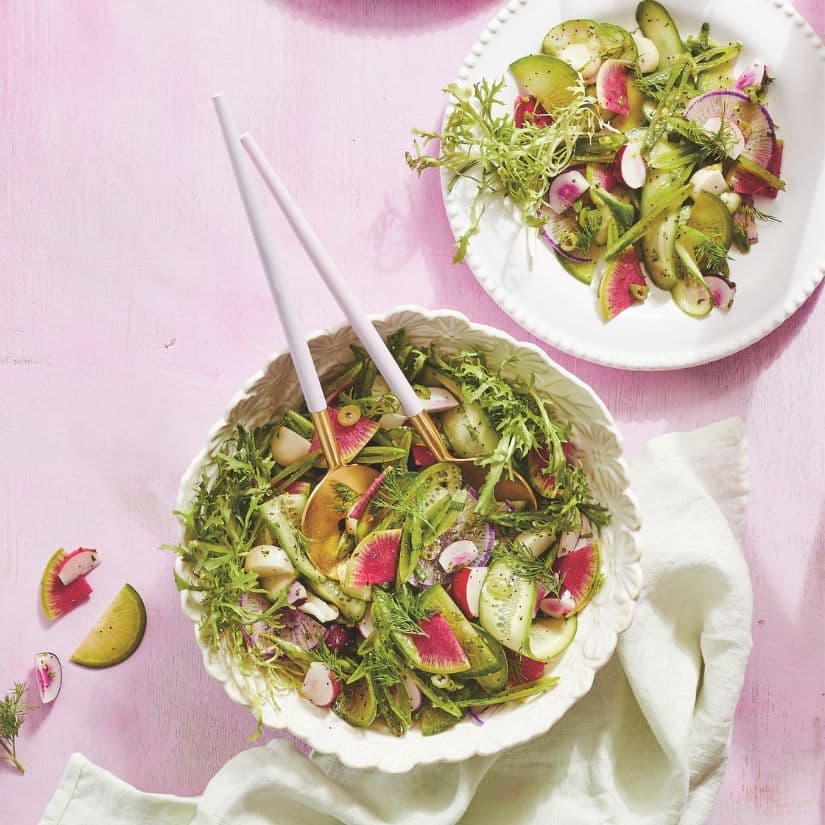 Salade de radis et de pois sucrés