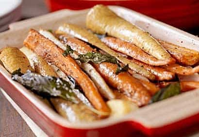 Carottes et panais glacés érable-moutarde