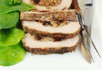 Rôti de porc farci aux canneberges