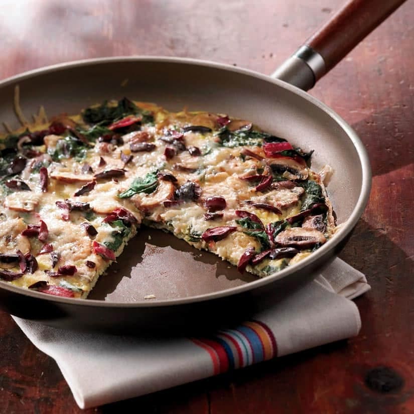 Frittata aux champignons et aux olives