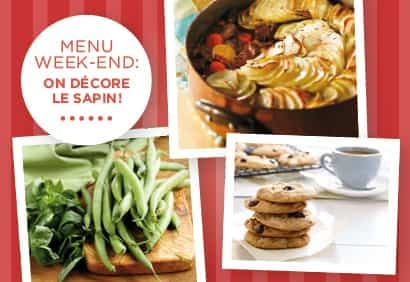 Menu week-end: on décore le sapin!