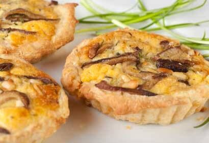 Mini-croustades parmesan, garniture champignons