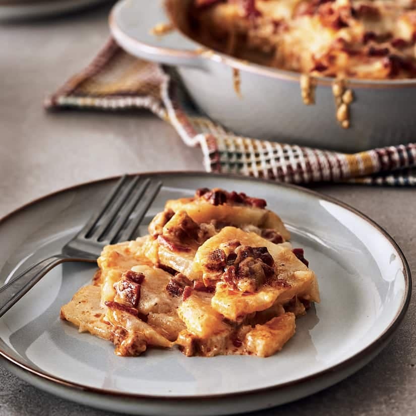 Gratin pommes de terre, chorizo et pimentos