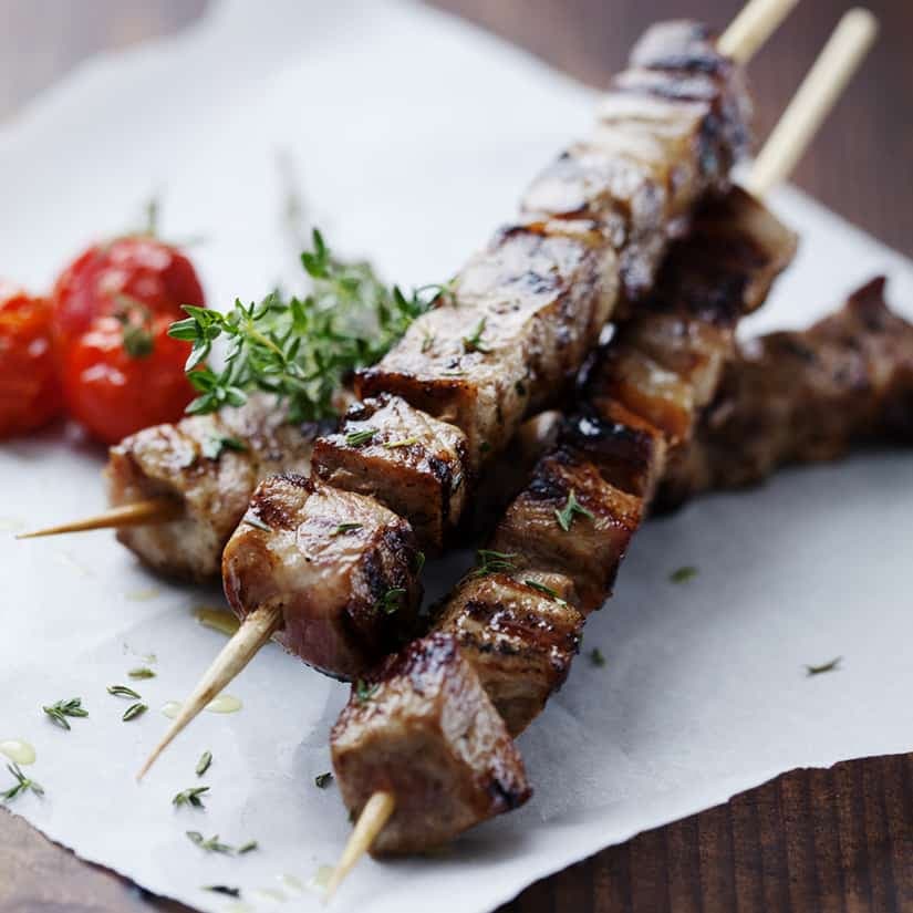Brochettes de boeuf au pesto