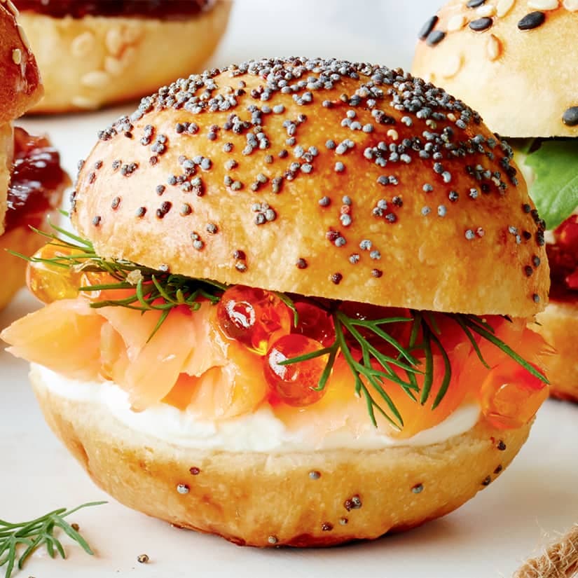 Miniburgers de saumon fumé