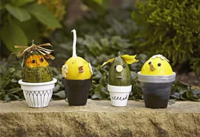 Bricolage: petites citrouilles pour petites mains