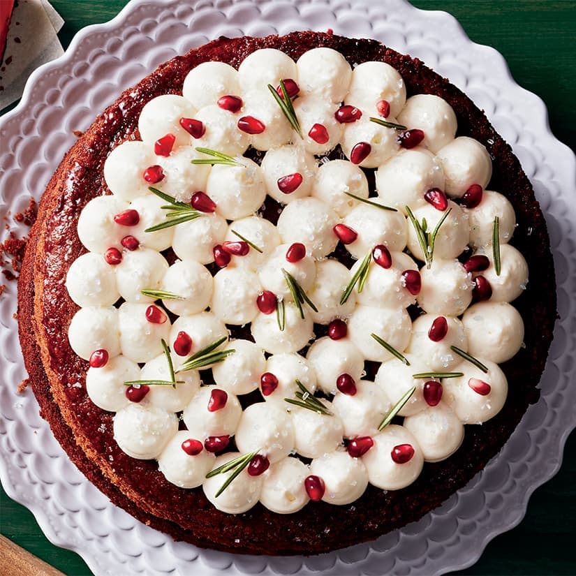 Gâteau chocolat-grenade-mascarpone étagé