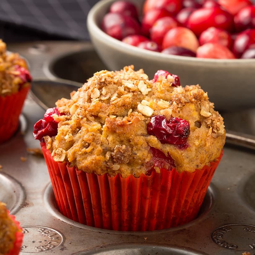 Muffins à l'avoine et aux canneberges