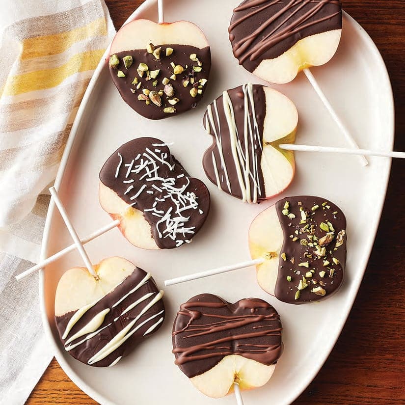 Suçons de tranche de pomme au chocolat