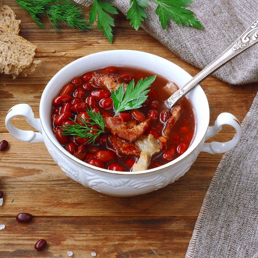 Soupe aux haricots rouges et au bacon