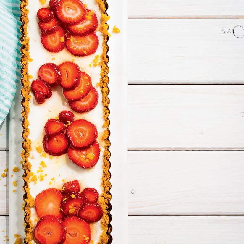 Tarte au yogourt grec et aux fraises