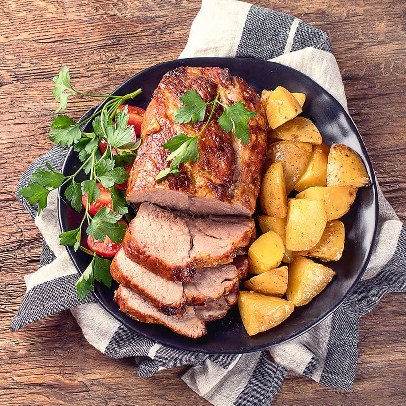 Rôti de porc aux patates brunes
