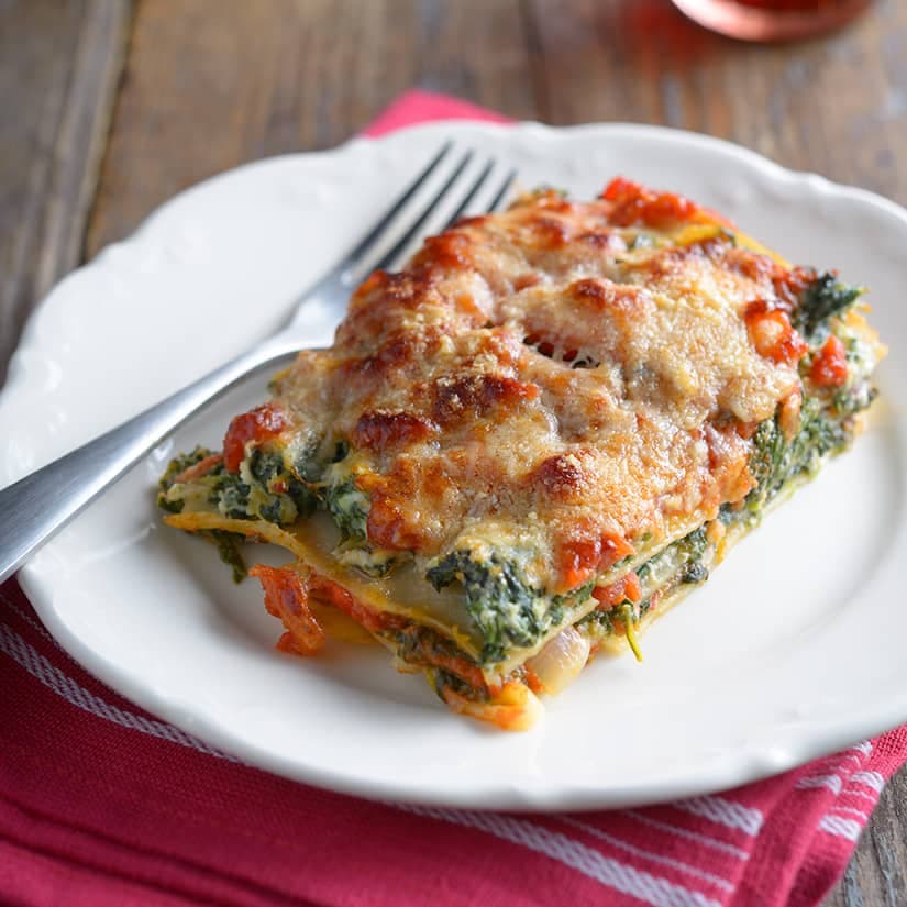 Lasagne à la courge et aux épinards