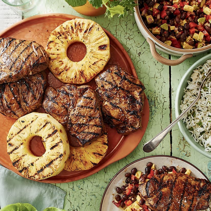 Échine de porc al pastor avec ananas grillé