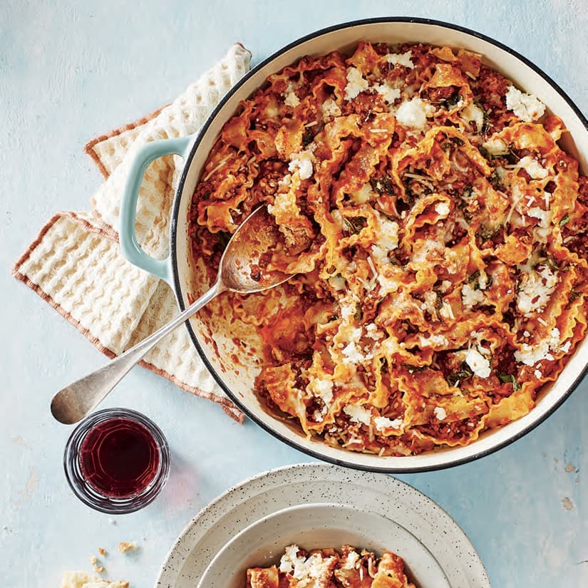 Lasagne déconstruite à la viande et à la ricotta