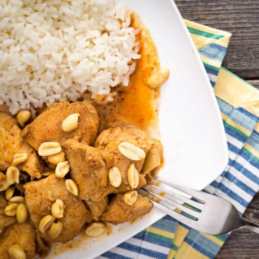 Poulet indonésien, sauce beurre d'arachides