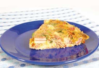 Frittata au crabe et aux asperges