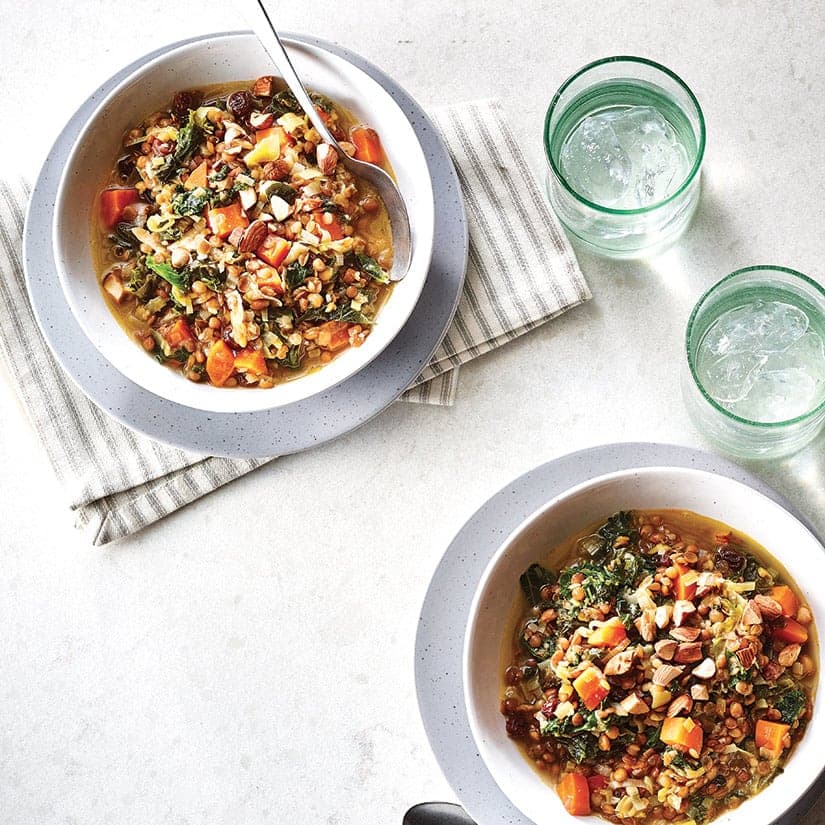 Mijoté de lentilles au chou kale