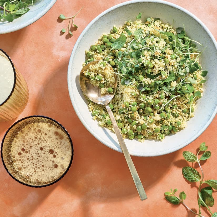 Couscous aux petits pois et à la menthe