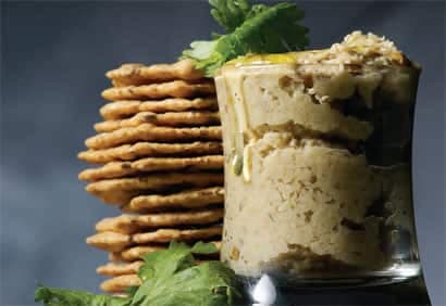 Caviar d'aubergine à la coriandre