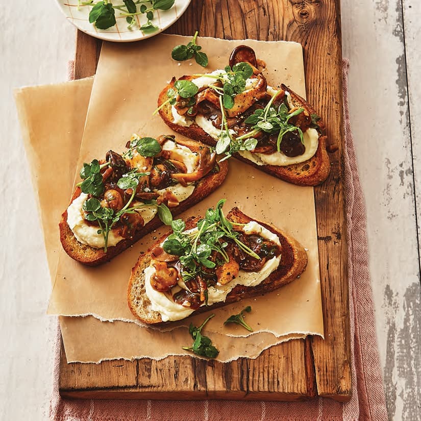 Tartines aux champignons et au panais