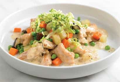 Lapin moutarde, légumes & laitue craquante