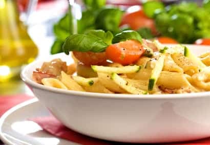 Tortellinis aux tomates et au bacon