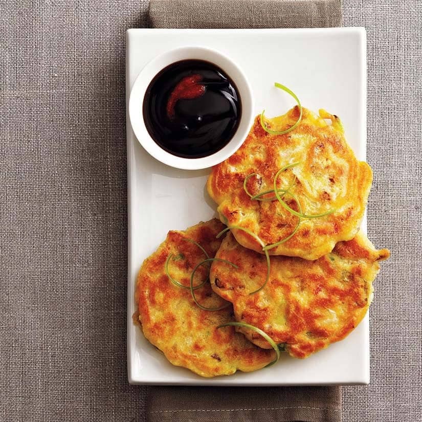 Pancakes au porc effiloché et au kimchi