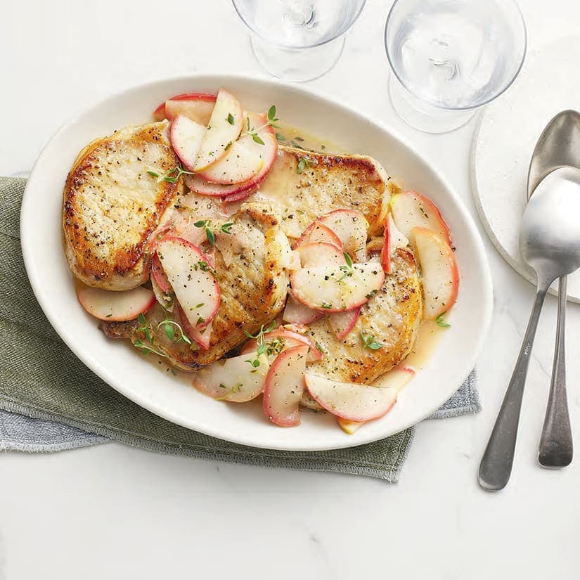 Côtelettes de porc aux pommes et au gingembre