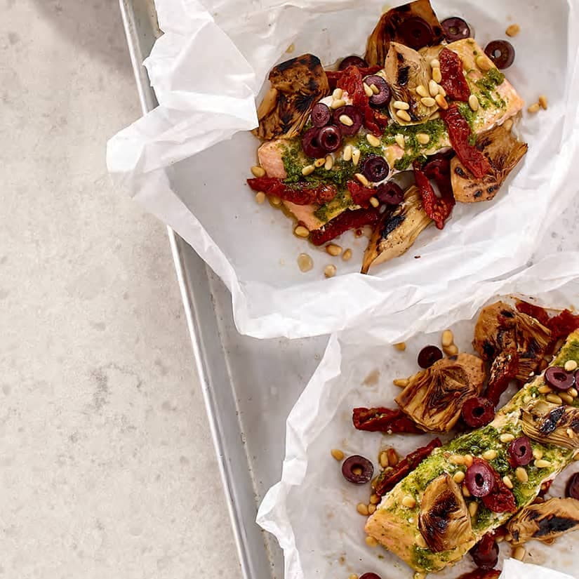 Papillotes de saumon à la méditerranéenne