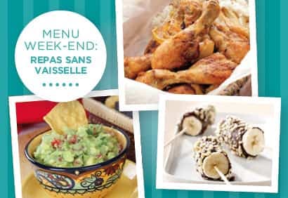 Menu week-end - Repas sans vaisselle (ou presque!)