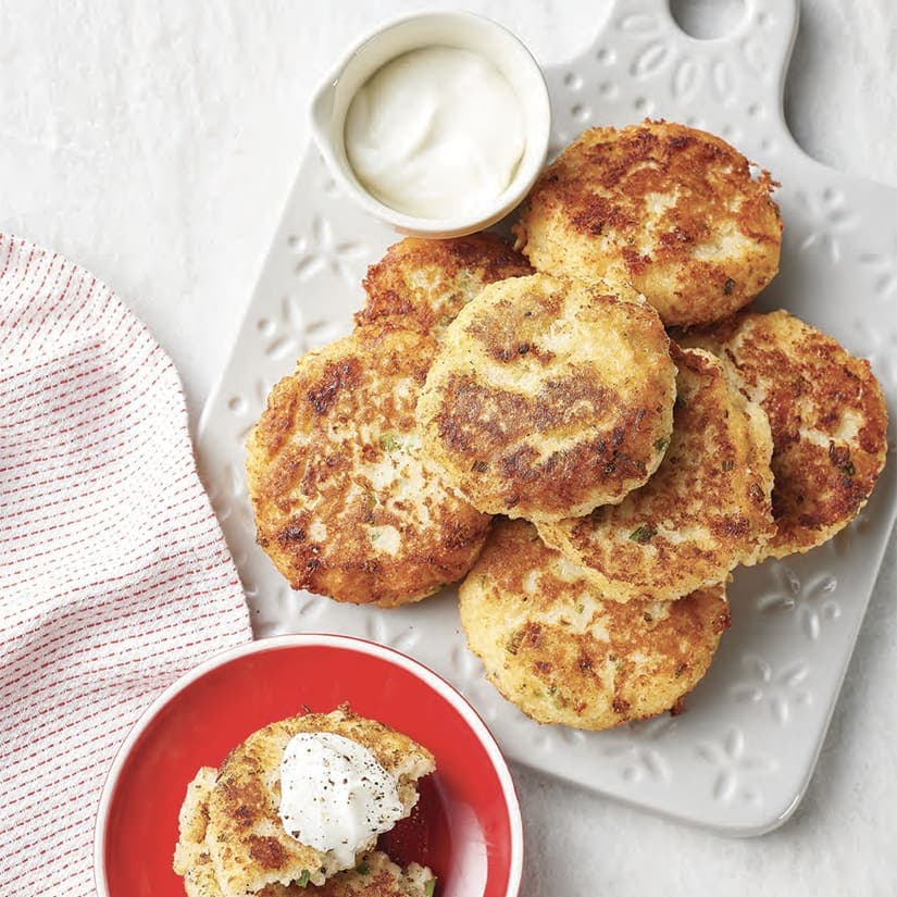 Galettes de patates pilées au fromage