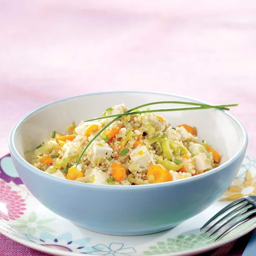 Quinoa au tofu et aux petits légumes