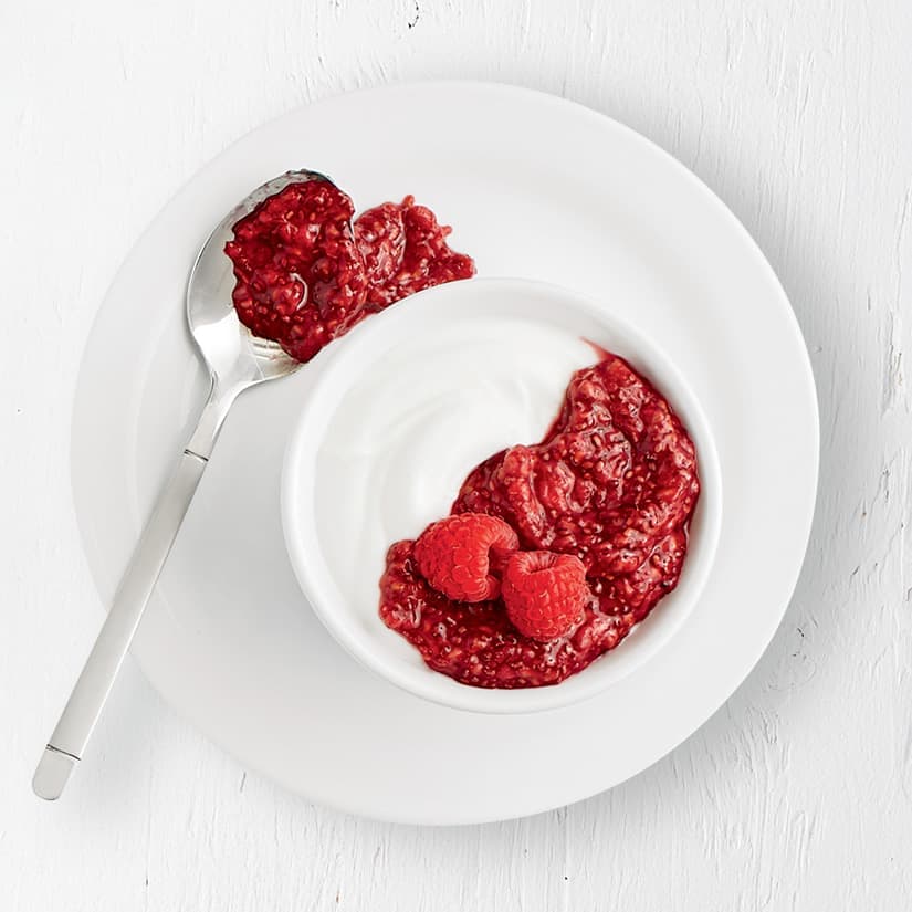Compote framboises et graines de chia